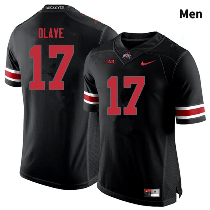 Ohio State Buckeyes Chris Olave Men's #17 Blackout Authentic Stitched College Football Jersey